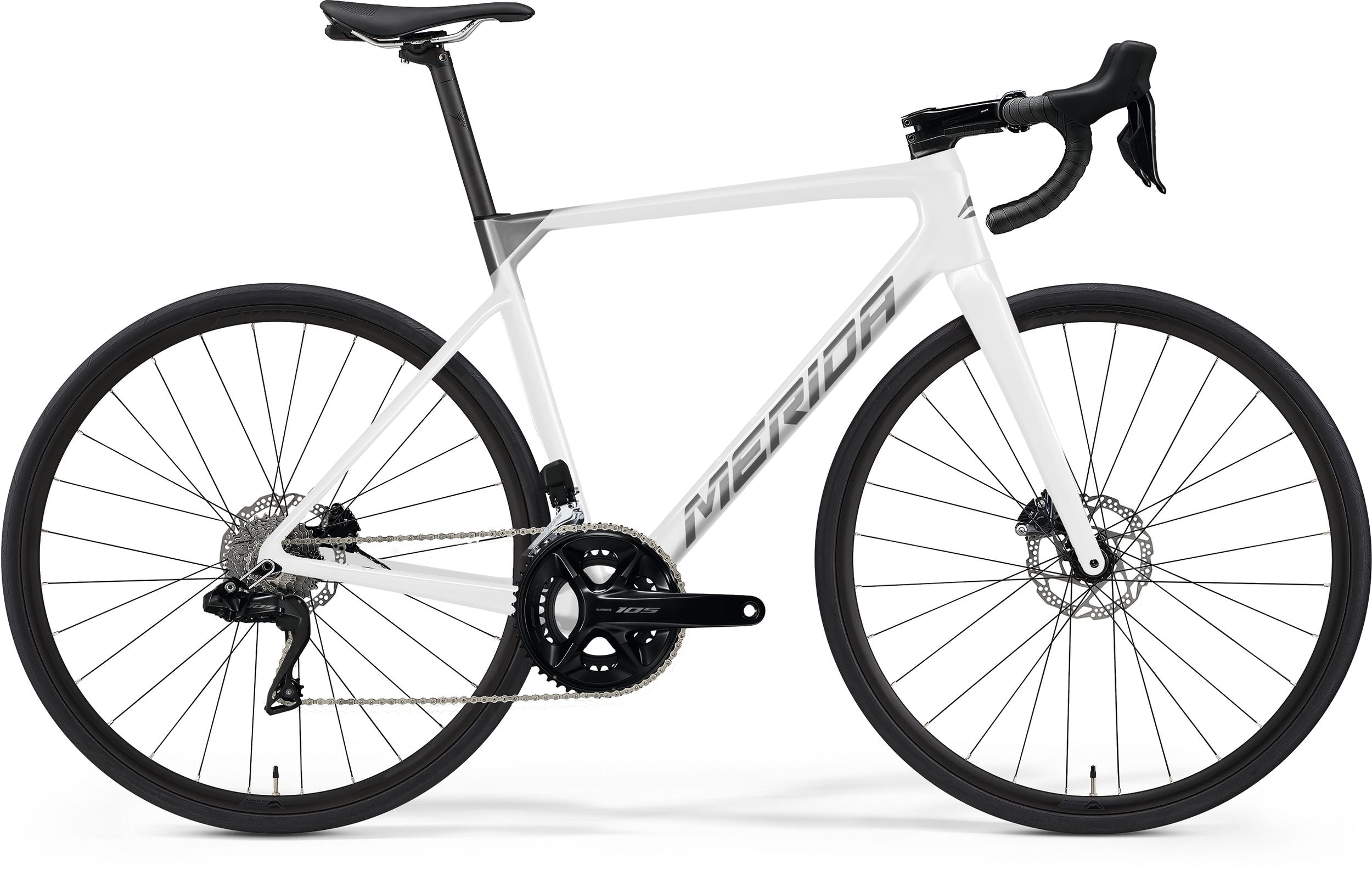 Merida Scultura 6000 White-Gunmetal Grey 2023 - Shimano 105 Di2 2x12sp - Merida Expert SL